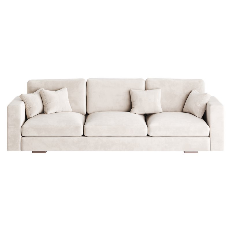 Modern Square Arm Fabric Sofa - Image 9