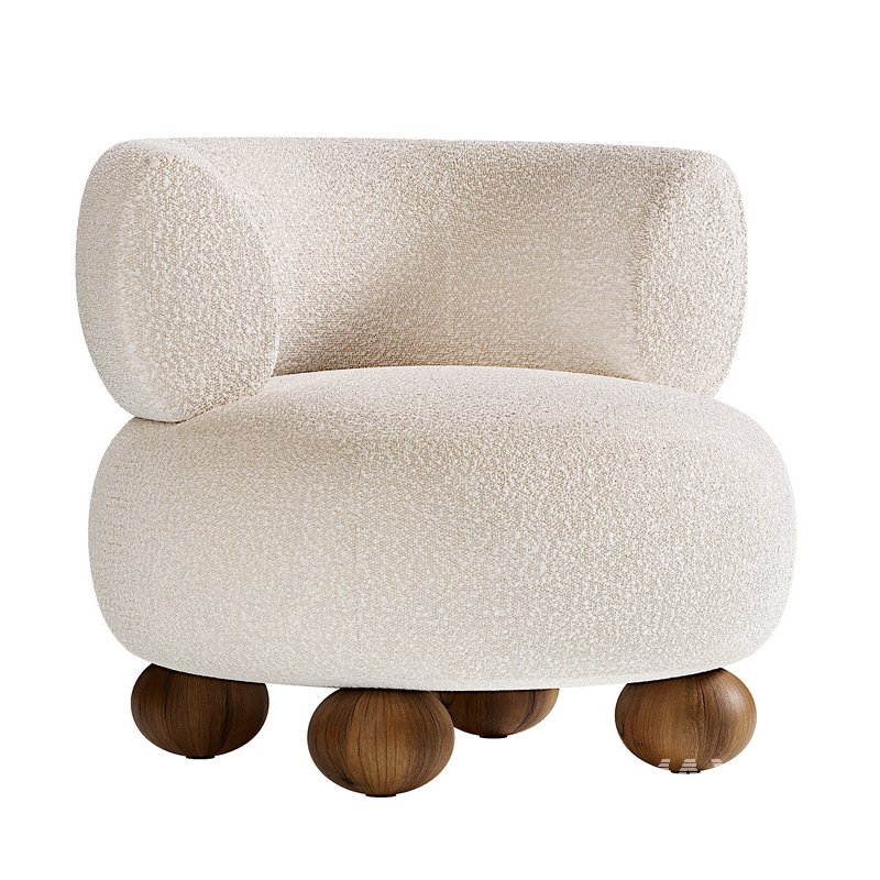 Oki Ivory Boucle Kids Lounge Chair - Image 1