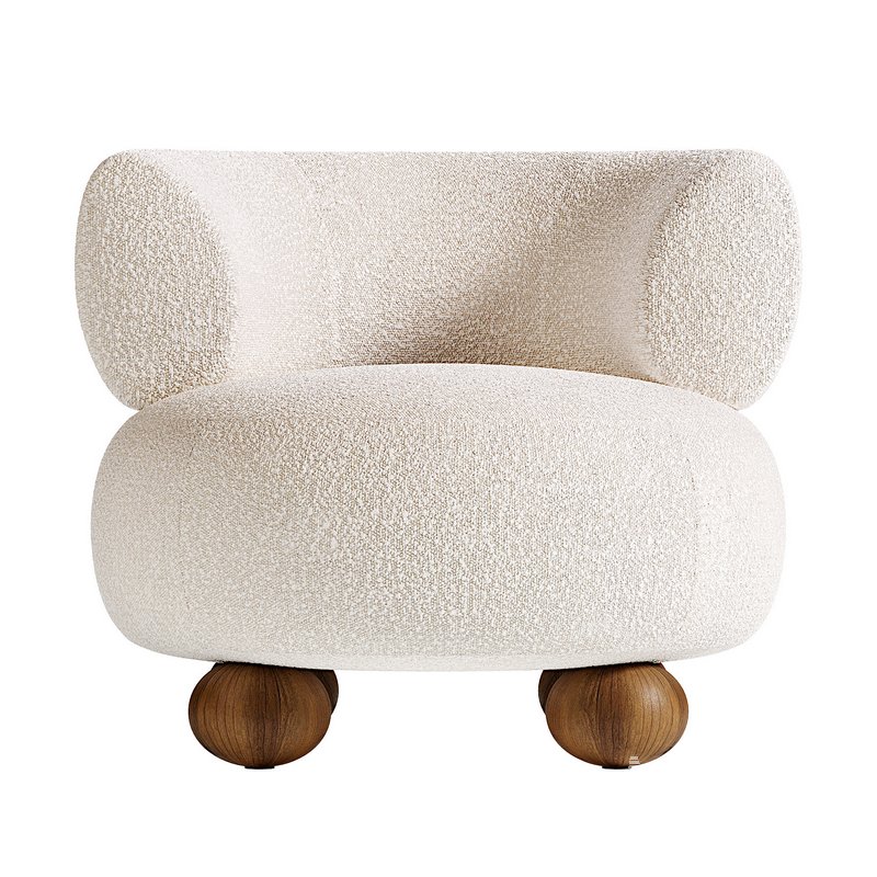Oki Ivory Boucle Kids Lounge Chair - Image 2
