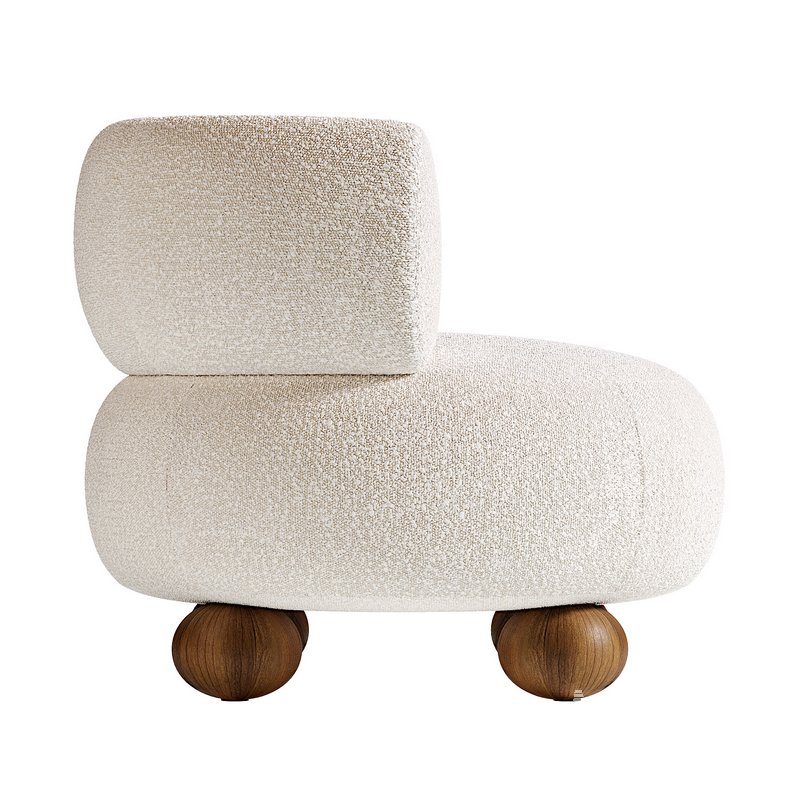 Oki Ivory Boucle Kids Lounge Chair - Image 6