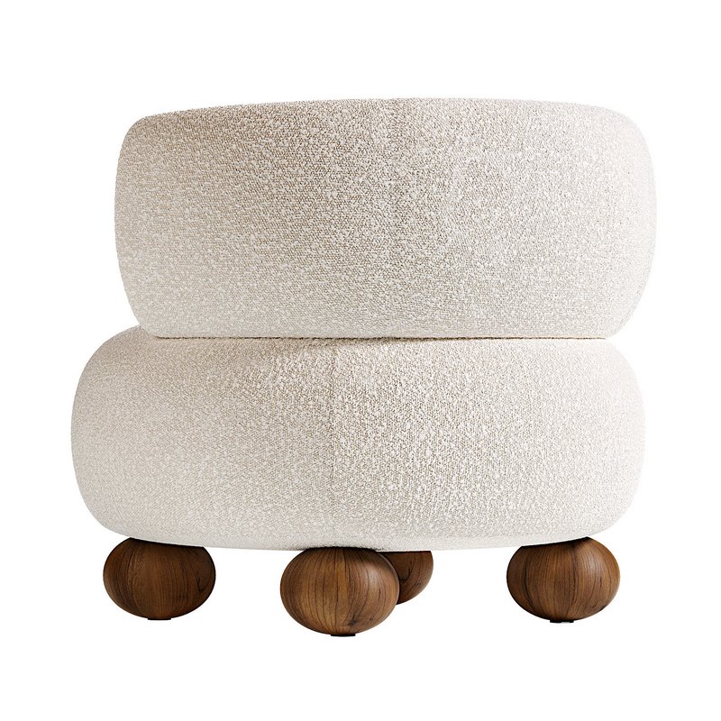 Oki Ivory Boucle Kids Lounge Chair - Image 4