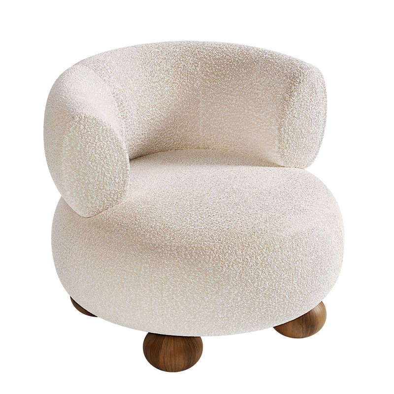 Oki Ivory Boucle Kids Lounge Chair - Image 3