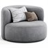 Fickle Cream Boucle Swivel Chair By Tovfurniture - Thumbnail 3