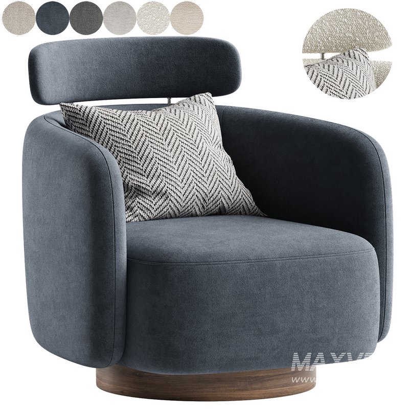 Luna Swivel Accent Chair With Adjustable Backrest - Image 2