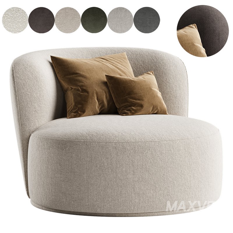 Fickle Cream Boucle Swivel Chair - Image 1