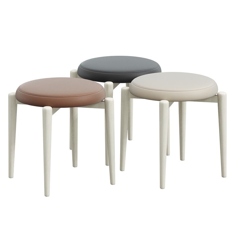 Modern Uplostered Stackable Accent Stools - Image 1