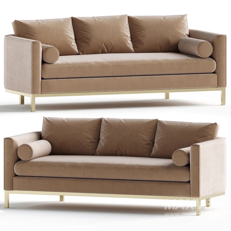 Mohair Curved Back Sofa by Lawson-Fenning - Image 1