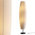 Silver-gray metal round base white paper floor lamp - Thumbnail 1