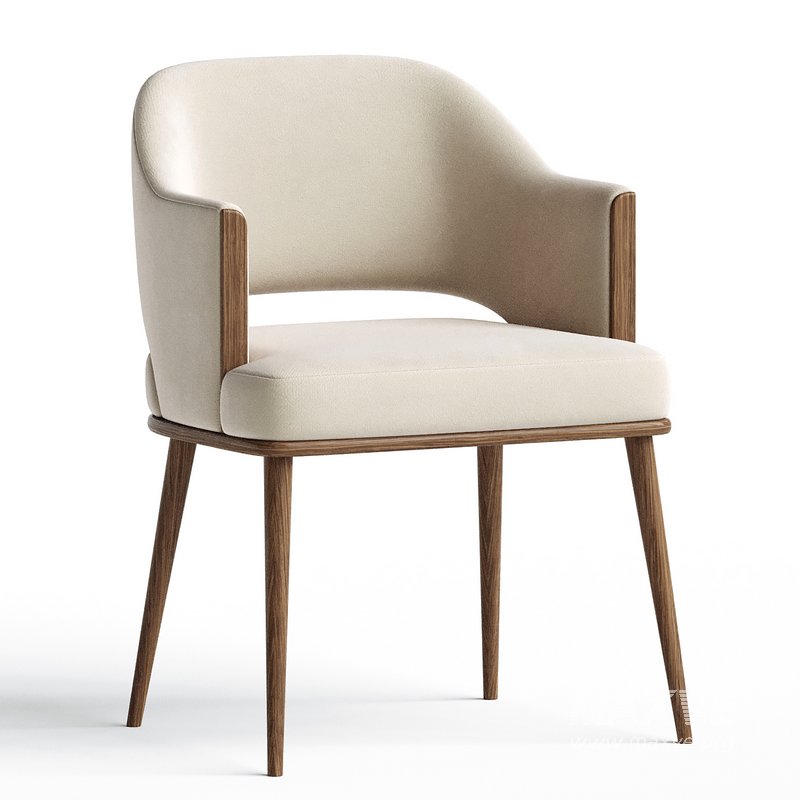 Contemporary Dining Chair Upholstered in Velvet - Image 1