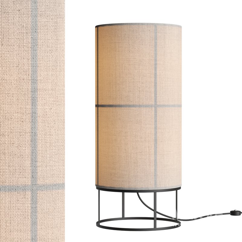 Hana 1 Light Table Lamp in Black with Natural Linen Shade - Image 1