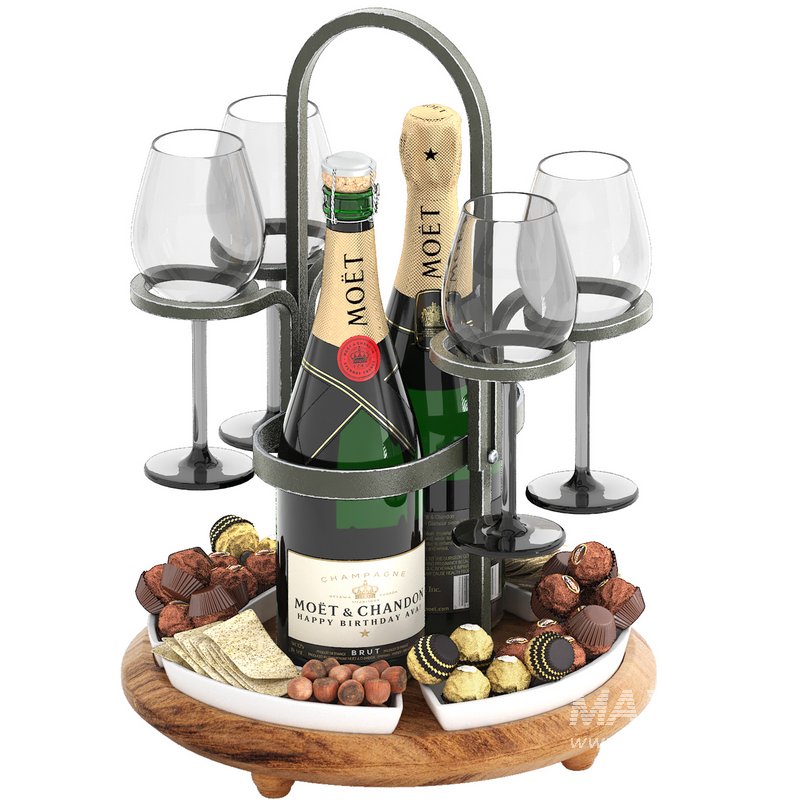 weston wine charcuterie caddy two bottle - Image 1