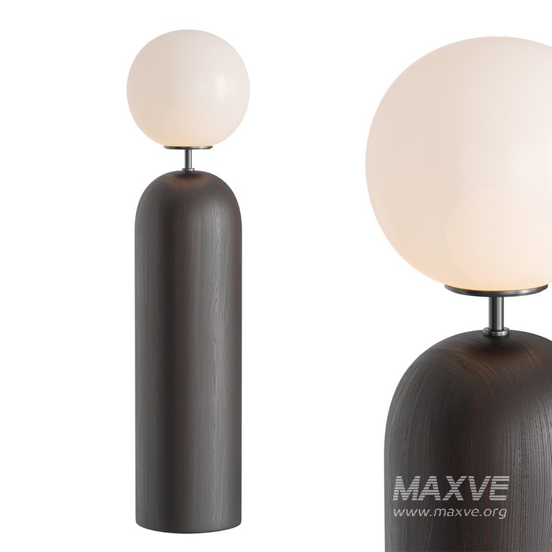 Ori Globe Table Lamp With Black Wood Base - Image 1