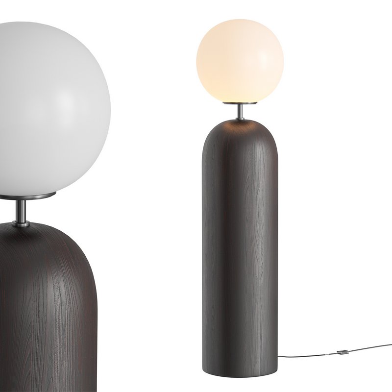 Ori Globe Floor Lamp With Black Wood Base - Image 1