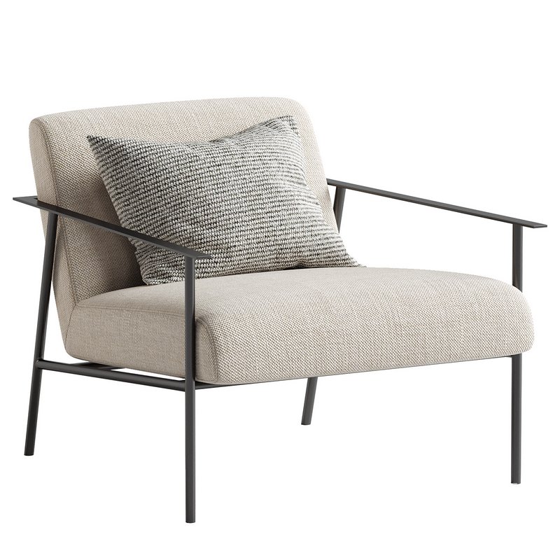 Tracy Fabric Lounge Chair Beige - Image 3