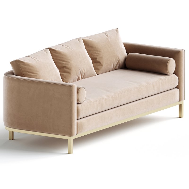 Mohair Curved Back Sofa by Lawson-Fenning - Image 2