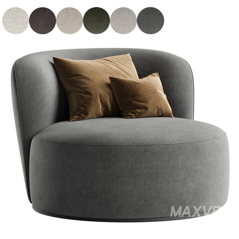 Fickle Cream Boucle Swivel Chair - Image 3