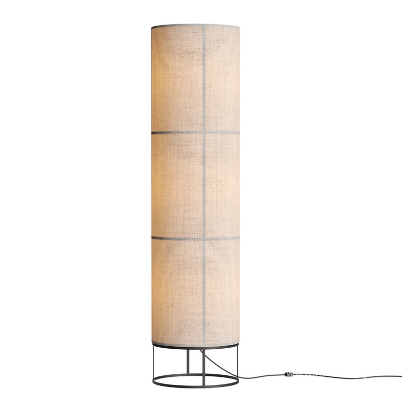 Hana 3 Light Floor Lamp in Black with Natural Linen Shade - Image 3