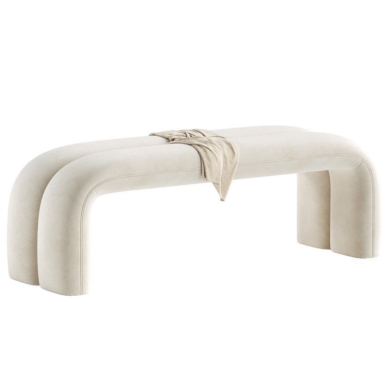 Leigh Velvet Channeled Bench - Image 1