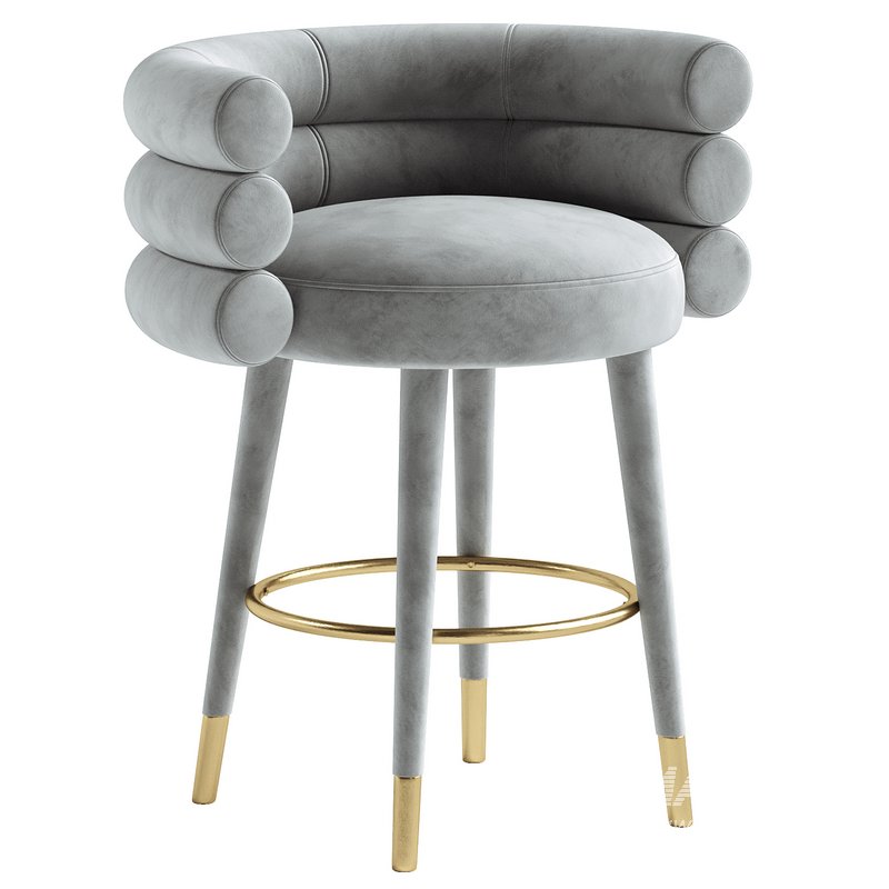 Betty Velvet Counter Stool - Image 2