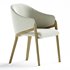 Coffey Cream Fabric And Walnut Arm Dining Chair - Thumbnail 2