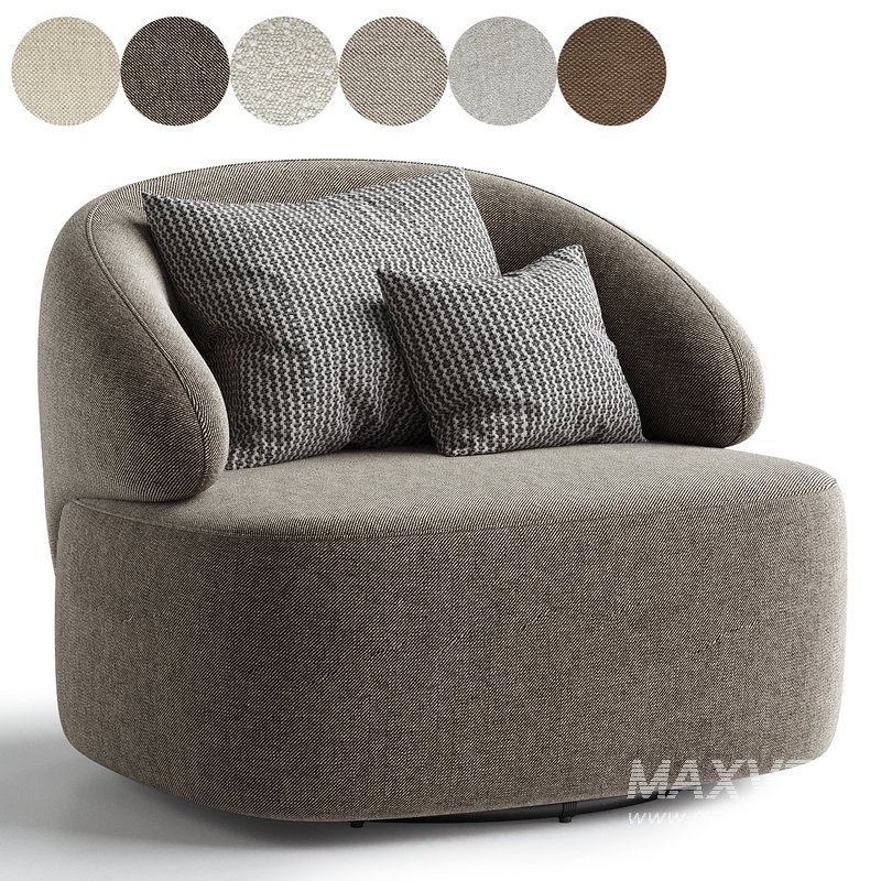 Upholstered Swivel Armchair - Image 1