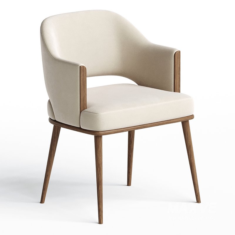 Contemporary Dining Chair Upholstered in Velvet - Image 2