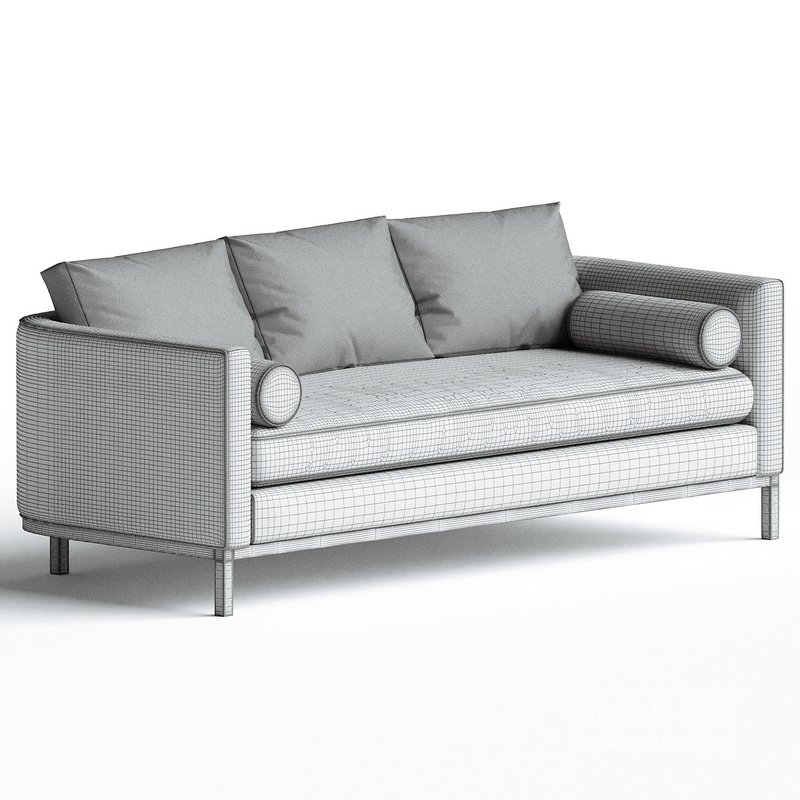 Mohair Curved Back Sofa by Lawson-Fenning - Image 3