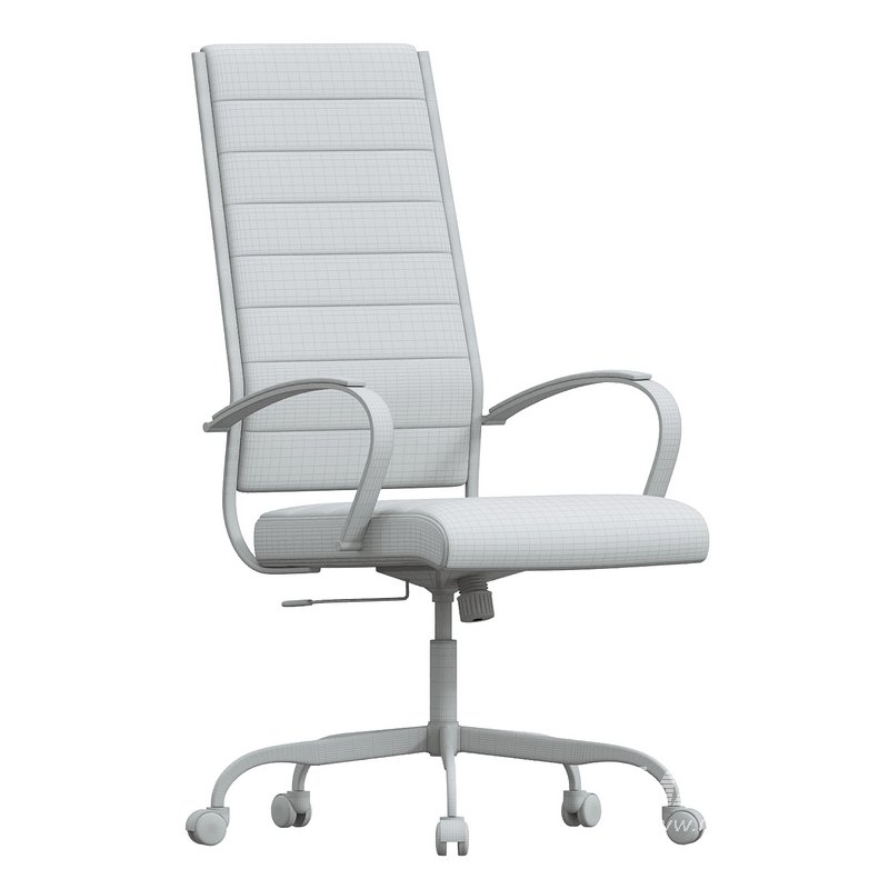 Benmar High Back Home Leather Office Chair, Navy Blue - Image 3