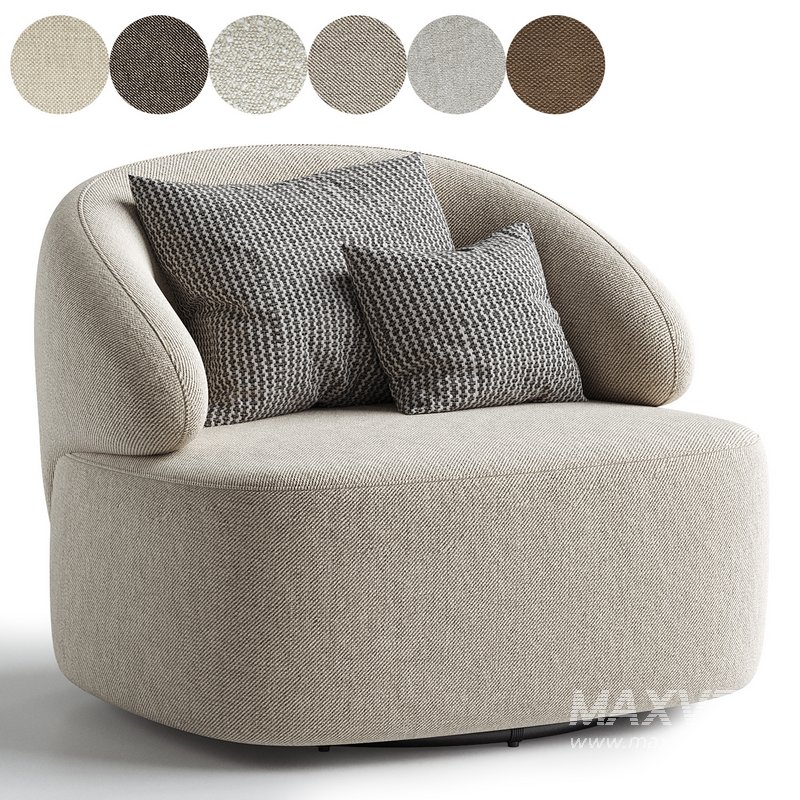 Upholstered Swivel Armchair - Image 2