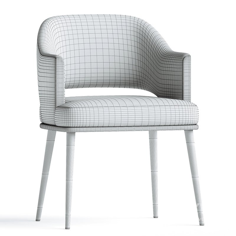 Contemporary Dining Chair Upholstered in Velvet - Image 3