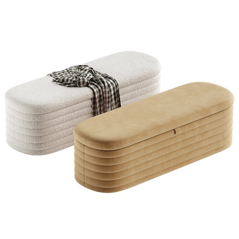 Upholstered Fabric Storage Bench - Image 2