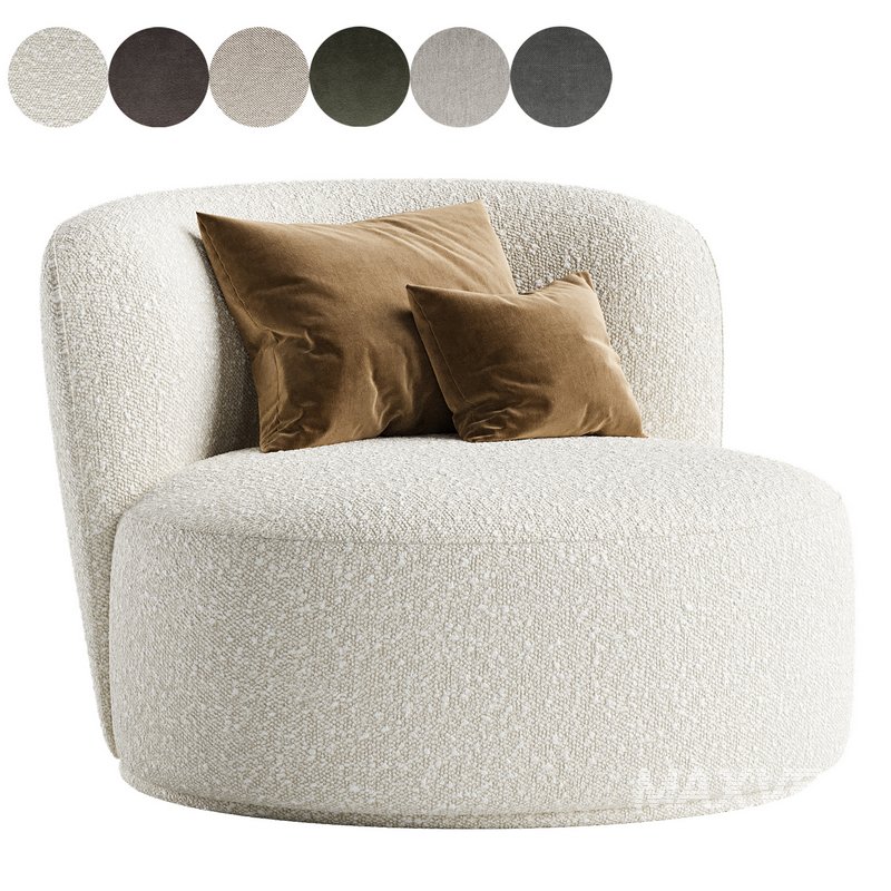 Fickle Cream Boucle Swivel Chair - Image 4