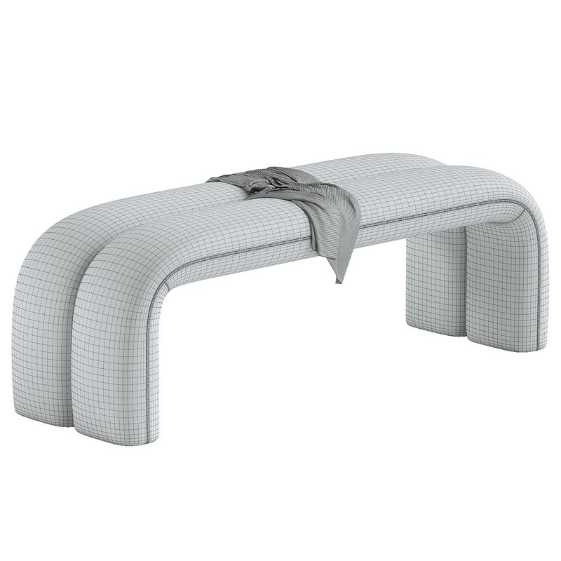 Leigh Velvet Channeled Bench - Image 3