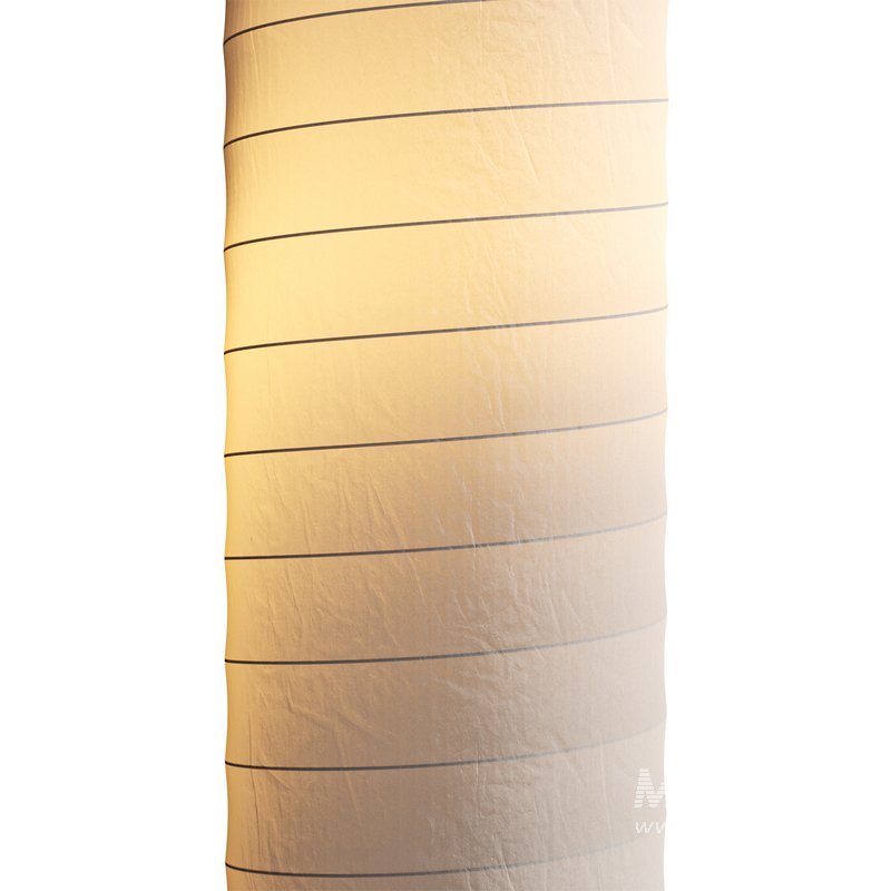 Silver-gray metal round base white paper floor lamp - Image 3