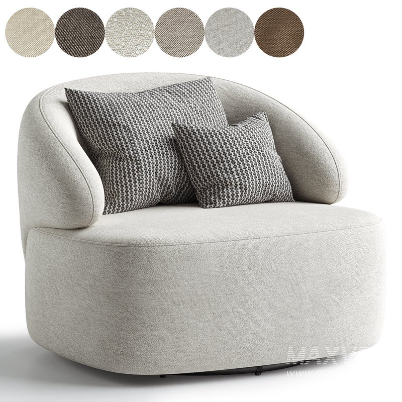 Upholstered Swivel Armchair - Image 4