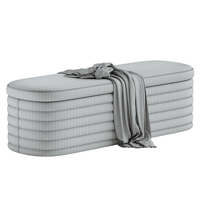 Upholstered Fabric Storage Bench - Image 3