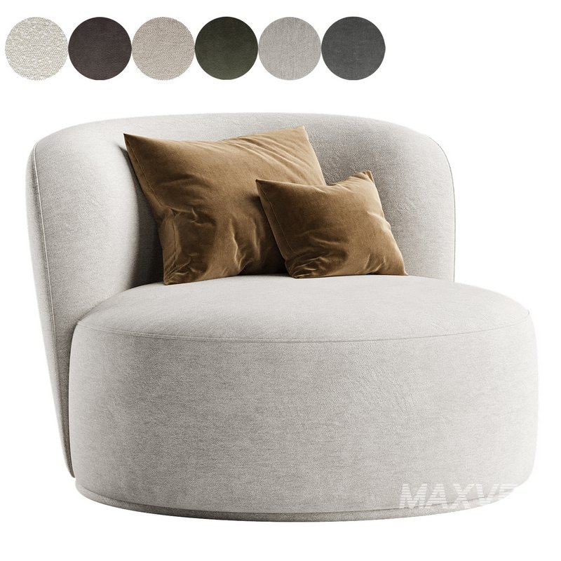 Fickle Cream Boucle Swivel Chair - Image 2