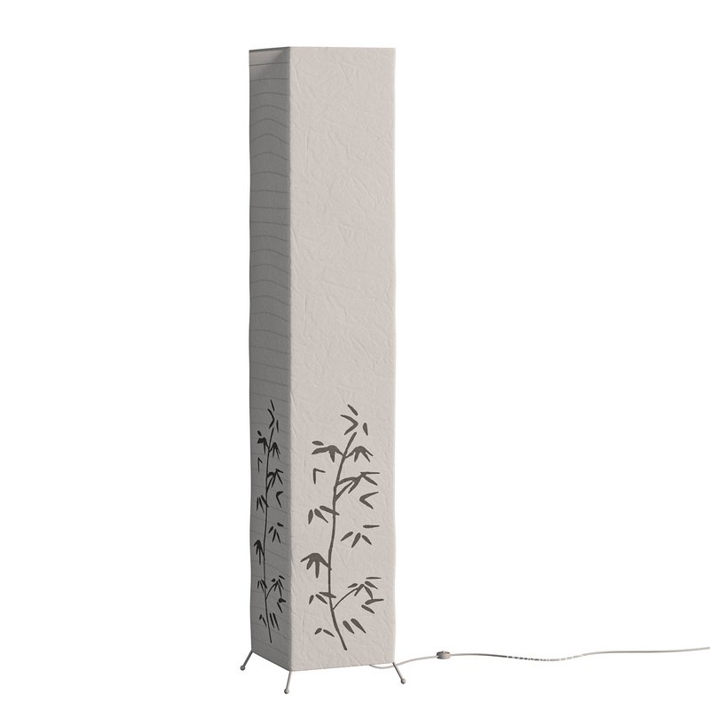 Bamboo printed white paper floor lamp - Image 5