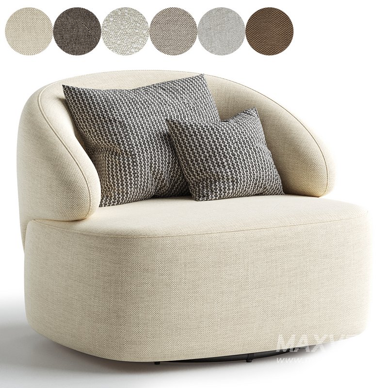 Upholstered Swivel Armchair - Image 5
