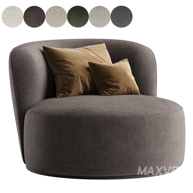 Fickle Cream Boucle Swivel Chair - Image 5