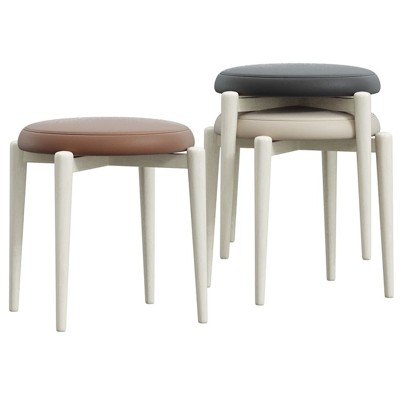 Modern Uplostered Stackable Accent Stools - Image 4