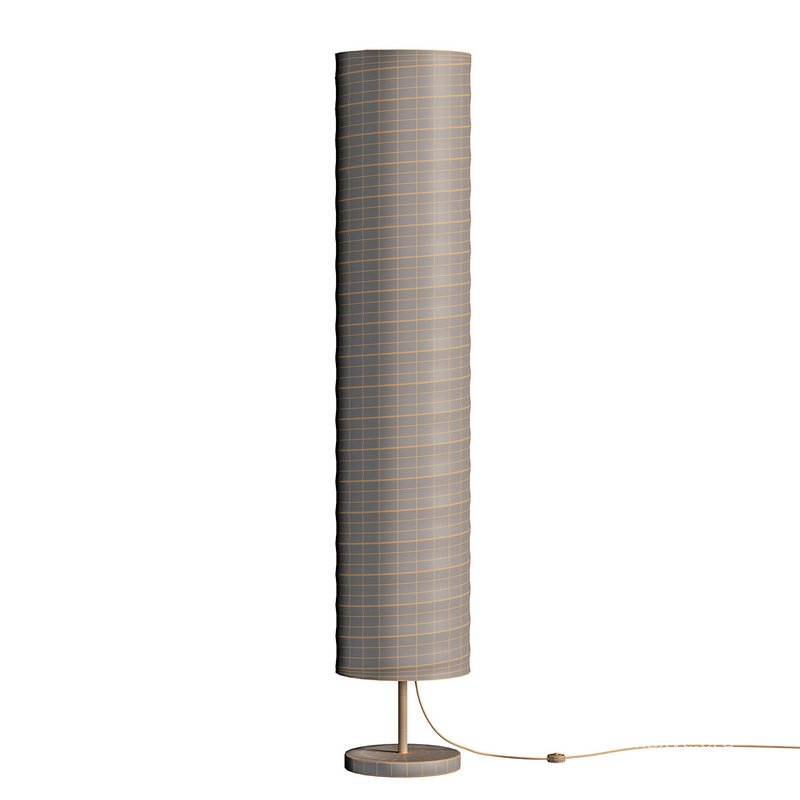 Silver-gray metal round base white paper floor lamp - Image 5