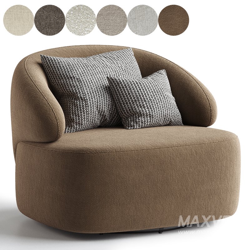 Upholstered Swivel Armchair - Image 6