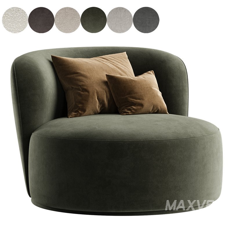 Fickle Cream Boucle Swivel Chair - Image 6