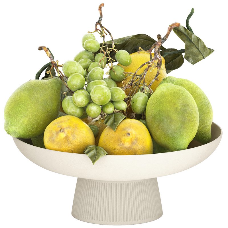 bowl of lemons and grapes - Image 1