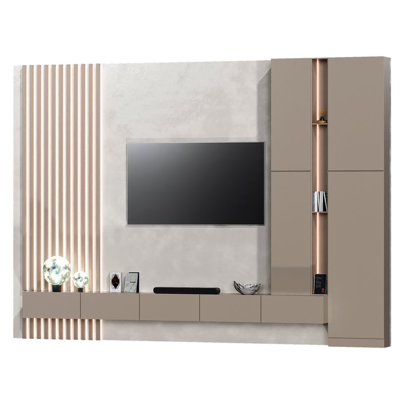 Minimalistic TV wall with a stone surface - Image 2