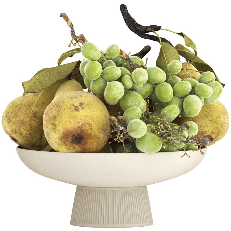bowl of pears and grapes - Image 4