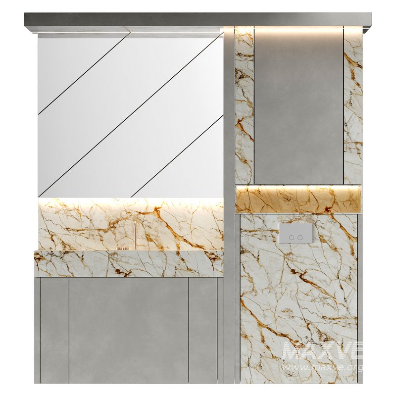 Modern bathroom furniture with stone sink - Image 2