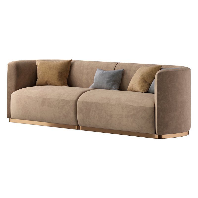 Contemporary Hand Tailored Sofa with Round Edges 2 - Image 3