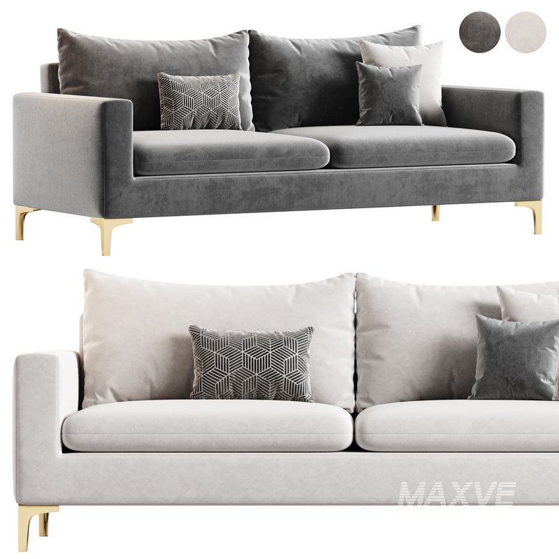 Naomi Velvet Sofa - Image 1